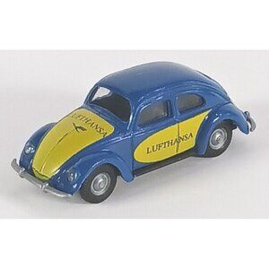 Busch VW Volkswagon 1970s Beetle Diecast Blue Yellow Excellent Condition